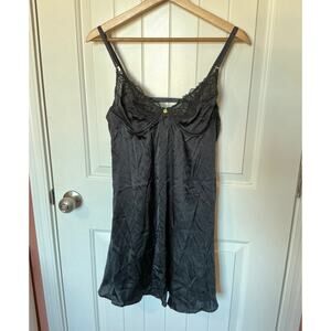 NWT Gooseberry Intimates Manhattan Silk Slip Large Black
